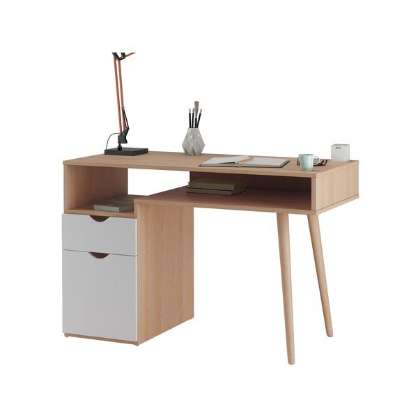 Tavolo da lavoro in rovere 55x120 cm Scandi - Støraa-image-3