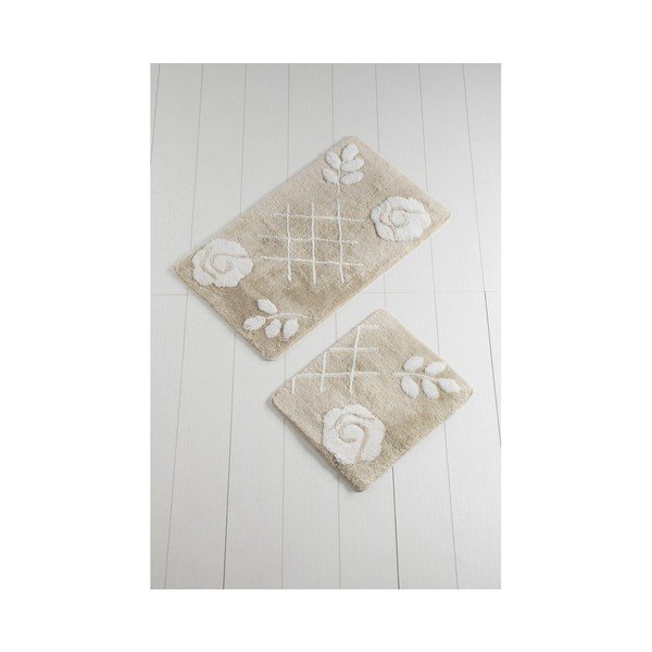 Set di 2 tappetini da bagno beige Pastello - Foutastic