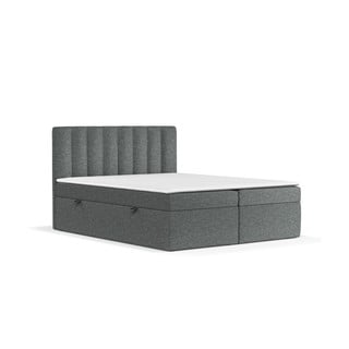 Letto boxspring grigio scuro con contenitore 140x200 cm Novento - Maison de Rêve