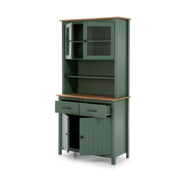 Vetrina verde-naturale in legno di pino 90x180 cm Miranda - Marckeric-image-3