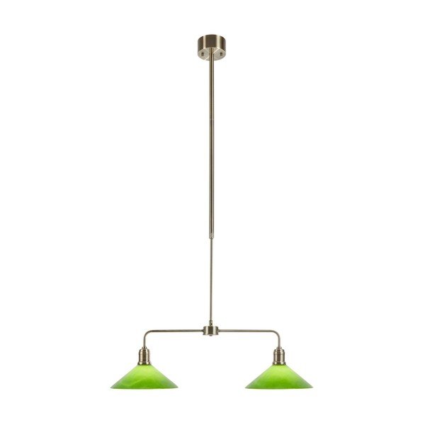 Lampadario verde/color ottone in metallo con paralume in vetro Vela – Markslöjd
