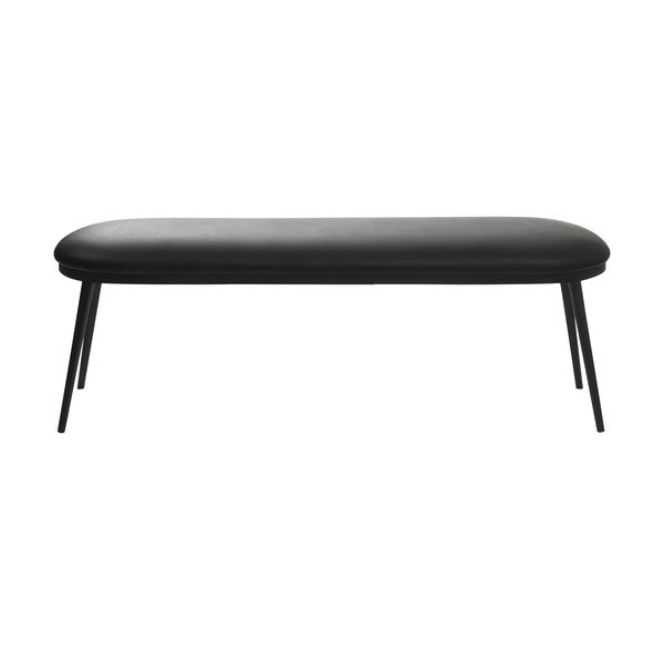 Panca nera in similpelle Gain - Unique Furniture