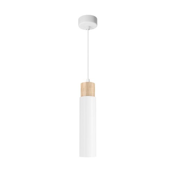 Apparecchio a sospensione con paralume in metallo in colore bianco-naturale Claro - Candellux Lighting