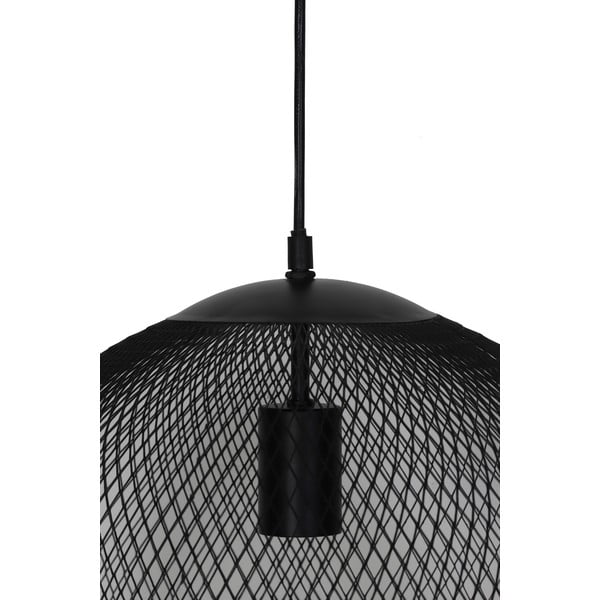 Lampadario nero opaco con paralume in metallo ø 50 cm Reilley - Light & Living-image-4