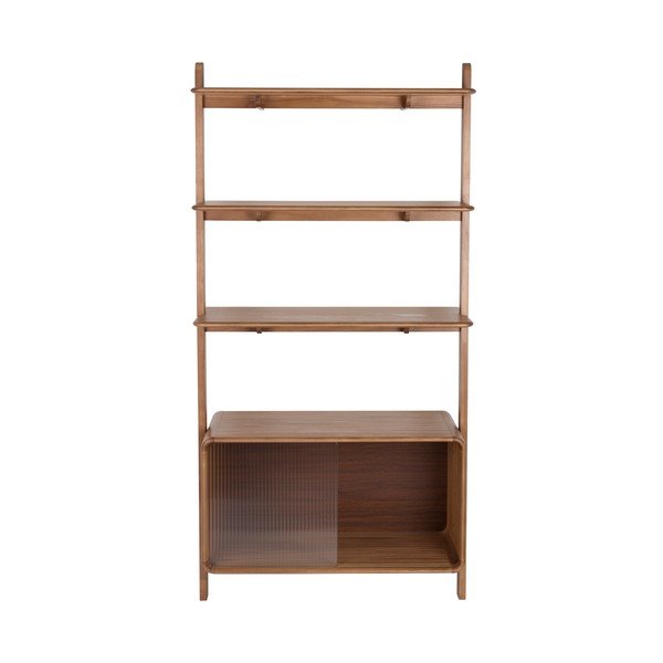 Libreria marrone in frassino massiccio con porte scorrevoli 90x180x35 cm Rise – Zuiver