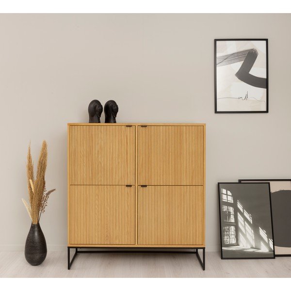 Mobile in rovere decorato in colore naturale 118x127 cm Bali - Tenzo-image-1