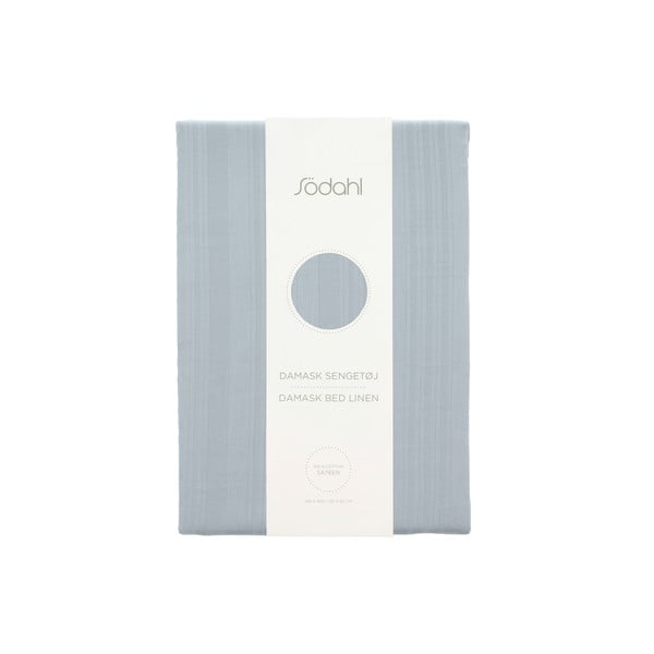 Set copripiumino e federa azzurro in tessuto damascato per letto singolo 140x200 cm Noble – Södahl-image-4