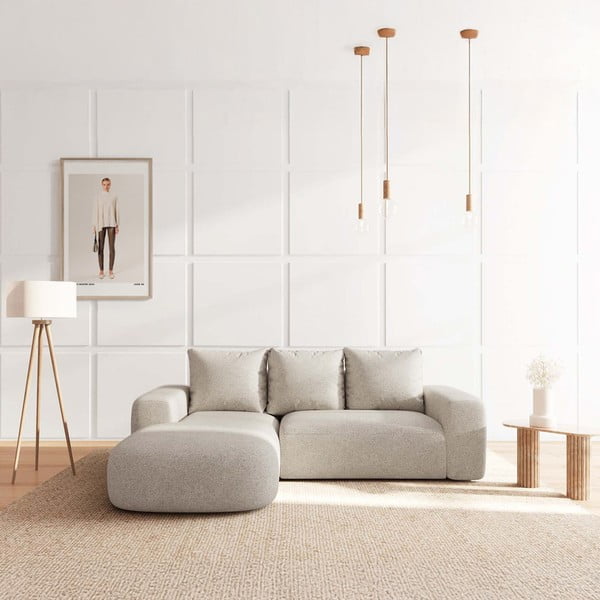 Divano angolare beige (con penisola a sinistra e chaise lounge) Monce – Rodier-image-1