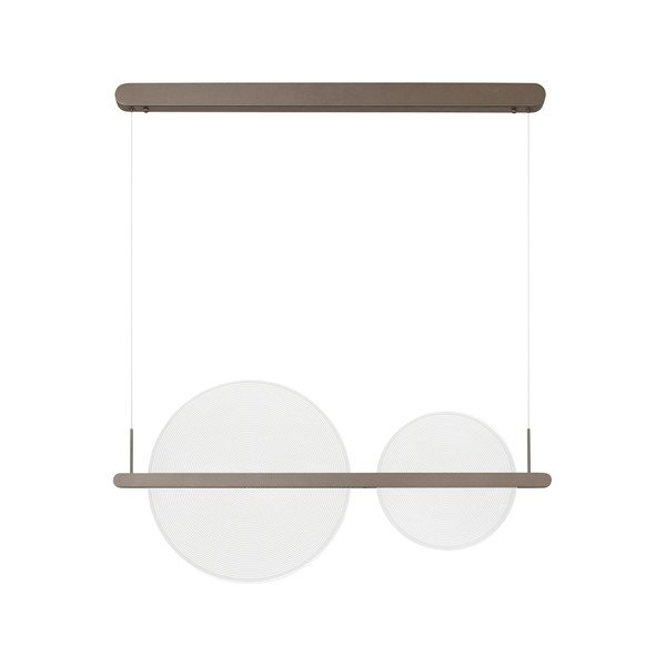 Lampadario LED marrone in alluminio con paralume in vetro acrilico con intensità regolabile Noah – Nova Luce