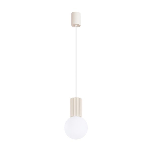 Lampadario color crema con paralume in vetro ø 12 cm Orbital – Sollux