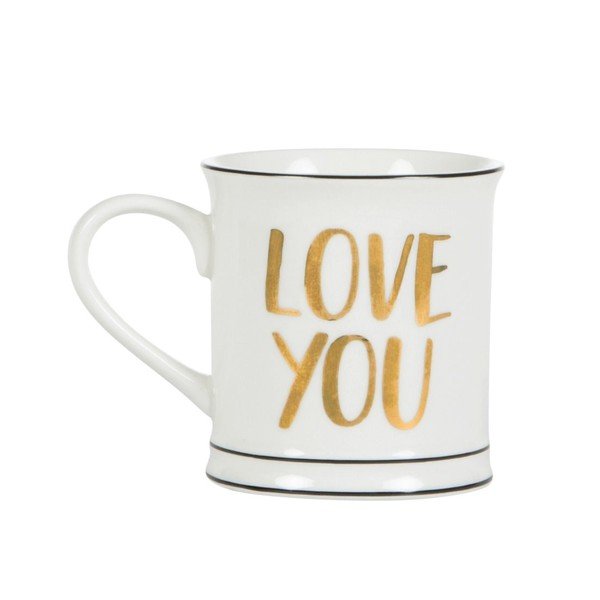 Tazza in porcellana bianca, 400 ml Love You - Sass & Belle