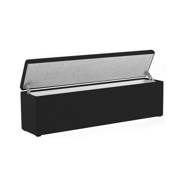 Pouf nero Ancona, 160 x 47 cm - Mazzini Sofas-image-3