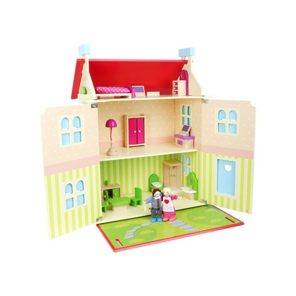 Casa delle bambole in legno con tetto rimovibile per bambole Doll - Legler