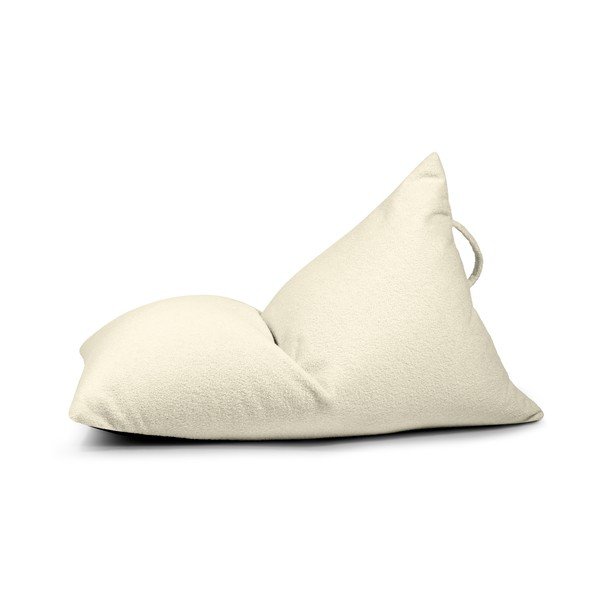 Pouf a sacco per bambini color crema con rivestimento in bouclé Razzy – SLOWDOWN