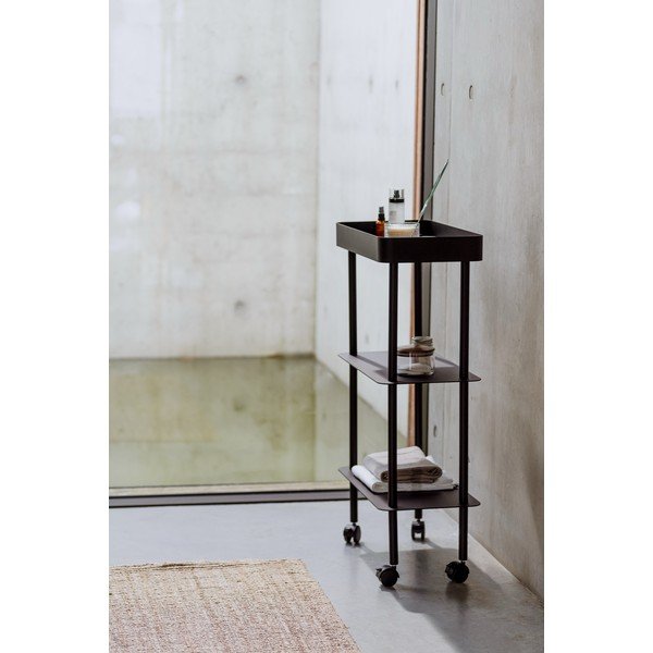 Carrello portaoggetti nero in metallo 60x97x30 cm Nolle – noo.ma-image-4