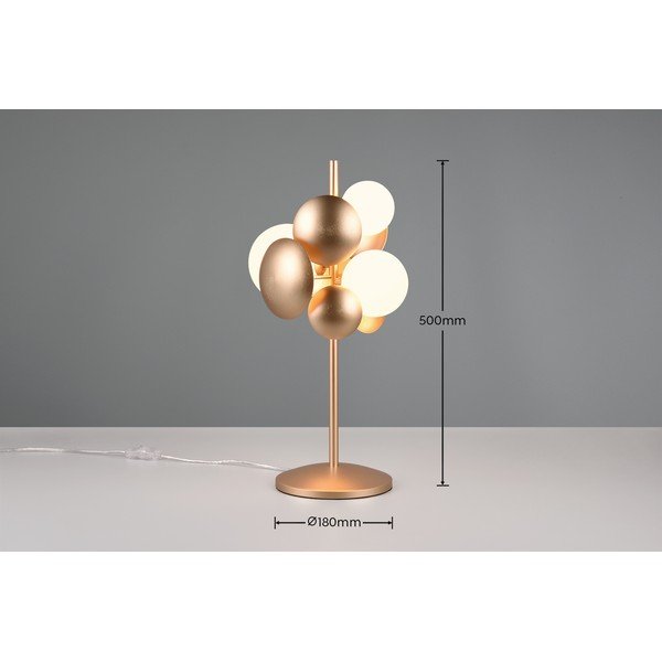Lampada da tavolo con paralume in vetro in oro e bianco (altezza 50 cm) Bubble - Trio Select-image-4