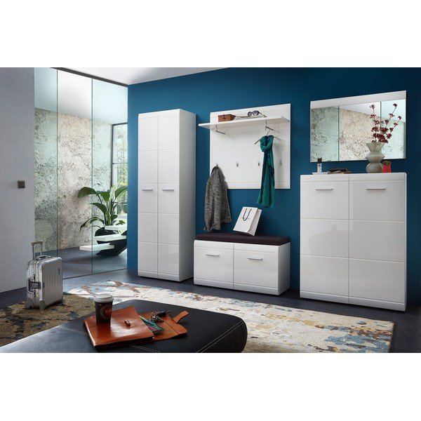 Appendiabiti da parete bianco con ripiano Adana - Germania-image-1