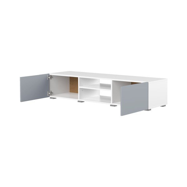 Tavolo TV grigio e bianco 140x31 cm Podium - TemaHome-image-3