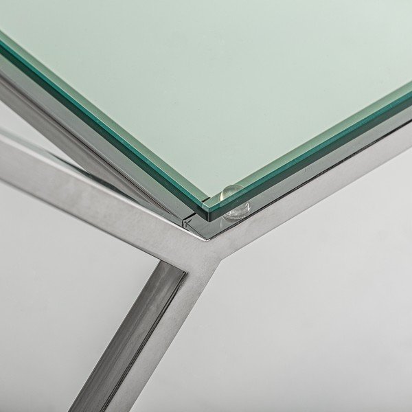 Tavolino con piano in marmo bianco e argento 60x120 cm Altiplano - Burkina-image-3