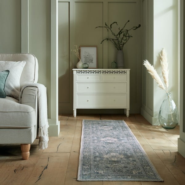 Passatoia lavabile verde con fibra riciclata 60x230 cm Windsor - Flair Rugs-image-1