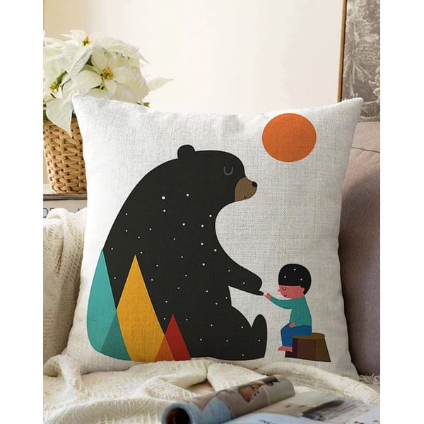 Federa con orso in misto cotone, 55 x 55 cm - Minimalist Cushion Covers