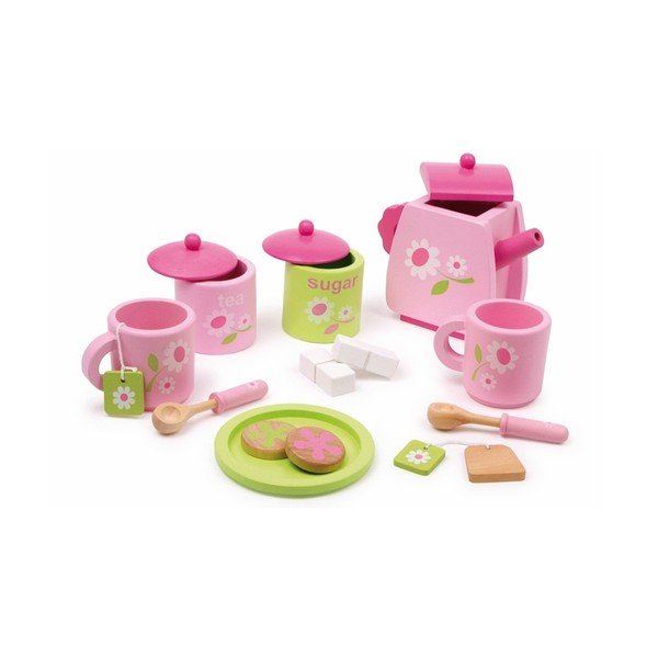 Set da tè in legno per giocare a Pink - Legler