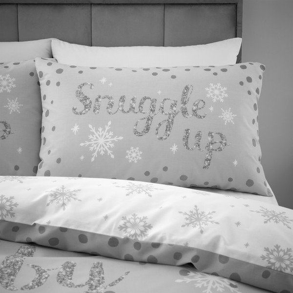 Biancheria da letto singola bianca e grigio chiaro 135x200 cm Baby It's Cold Outside - Catherine Lansfield-image-3