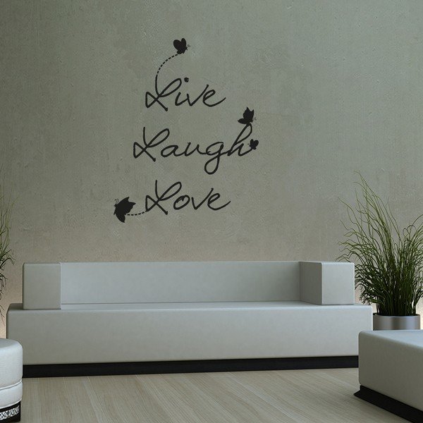 Samolepka Ambiance Live Laugh Love, 55 x 45 cm
