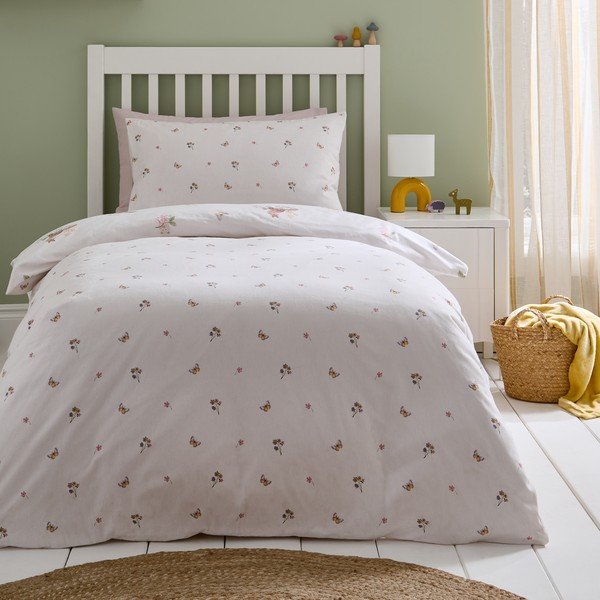 Set copripiumino e federa da bambini color crema in flanella per letto singolo 120x150 cm Brushed Forest Friends – Catherine Lansfield-image-2