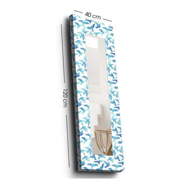 Specchio da parete con cornice in legno 40x120 cm - Wallity-image-4