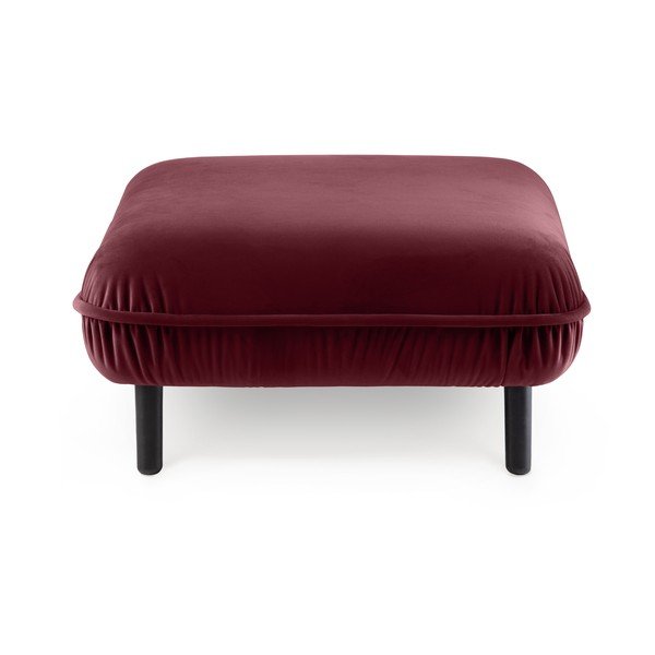 Pouf in velluto rosso borgogna Bean - EMKO