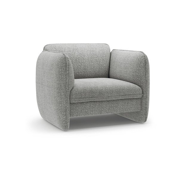 Poltrona grigio chiaro con rivestimento in ciniglia Georgia – Micadoni 