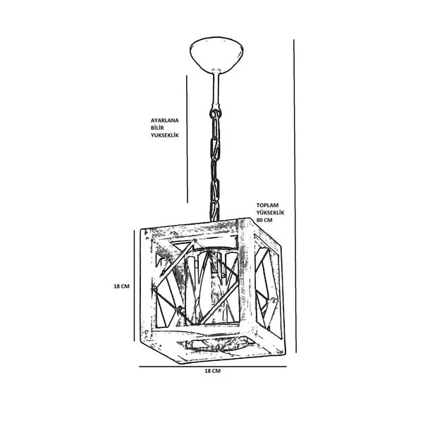 Lampadario marrone con paralume in legno/con paralume in metallo Zikzak Cam – Opviq lights-image-2