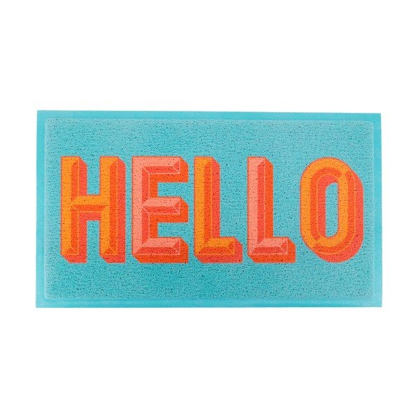 Zerbino in plastica riciclata 40x70 cm Blue Hello – Artsy Doormats