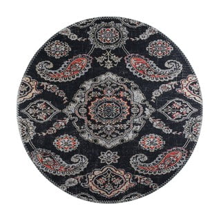 Tappeto rotondo lavabile nero ø 100 cm - Vitaus