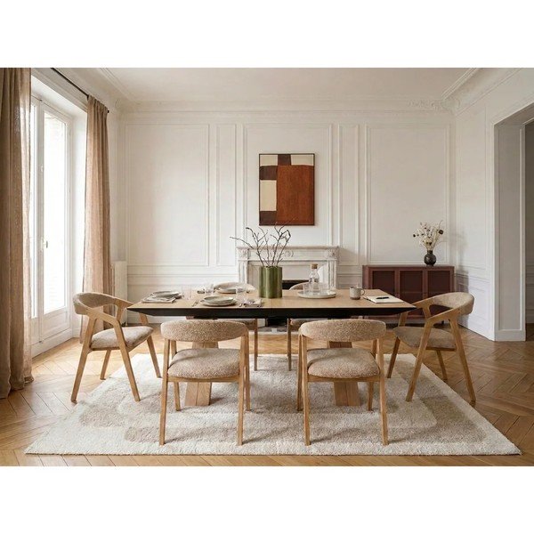 Tavolo da pranzo con piano effetto rovere allungabile con estensione 100x160 cm Martha – Bobochic Paris-image-1