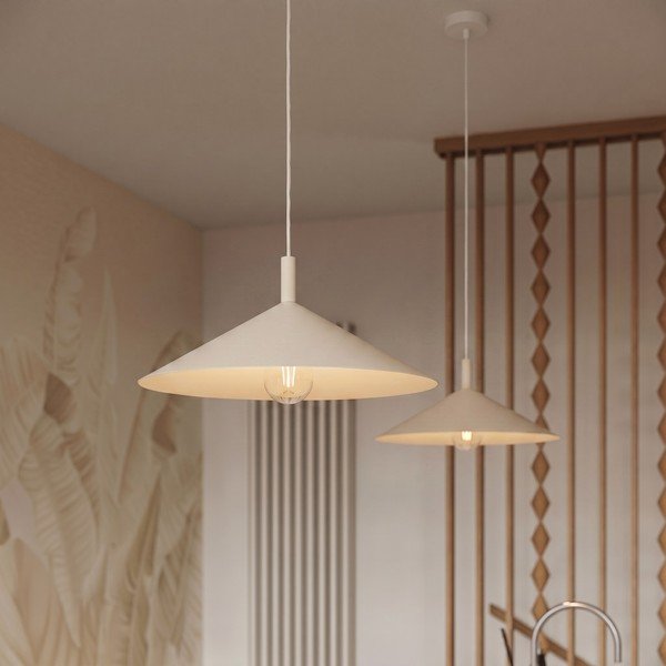 Lampadario beige in acciaio ø 40 cm Zylo – Sollux-image-1