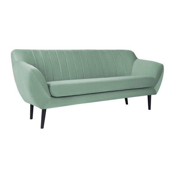 Divano a due posti Toscane verde menta, gambe nere - Mazzini Sofas-image-1