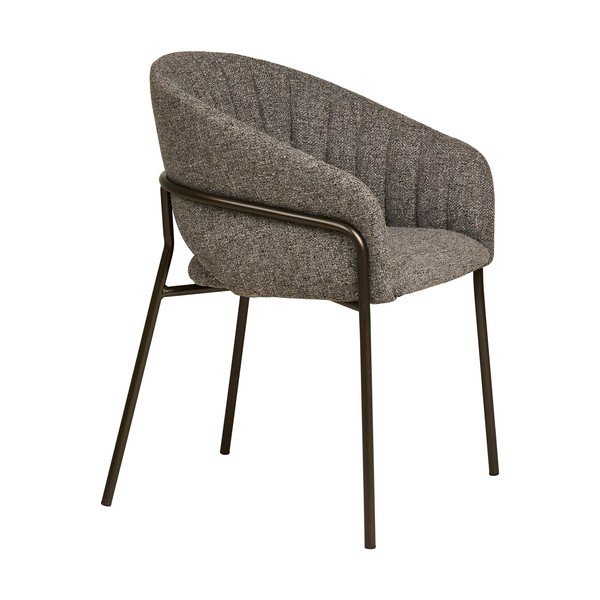 Sedia da pranzo grigia in acciaio con braccioli Costa – House Nordic