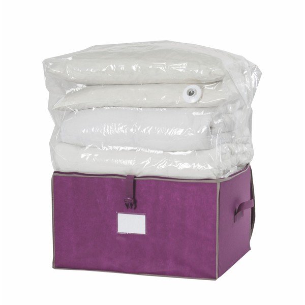 Fialový úložný box s vnitřním vakuovým obalem Compactor Tote, objem 108 l