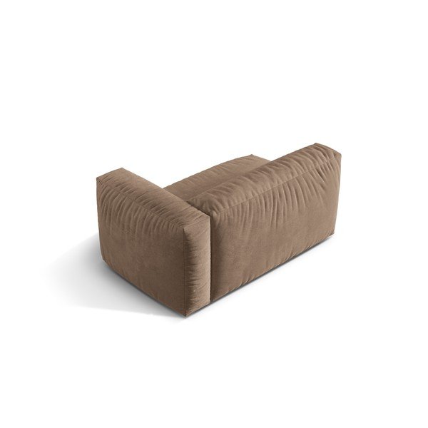 Parte divano componibile marrone chiaro (con penisola a destra) con rivestimento in velluto Martina – Micadoni -image-2