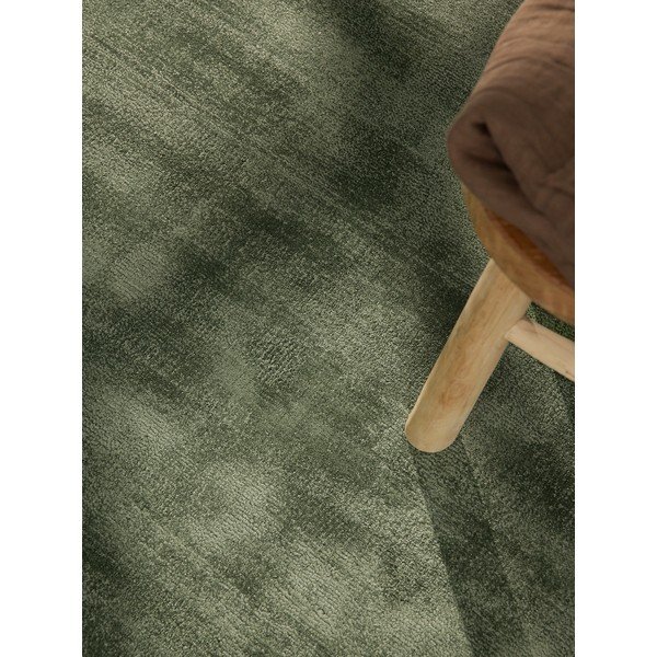 Tappeto rotondo verde in viscosa tessuto a mano ø 120 cm Noemi – Vikosa-image-4