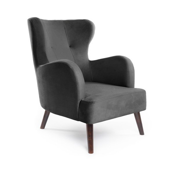 Poltrona in velluto grigio scuro Noemye - Bonami Essentials