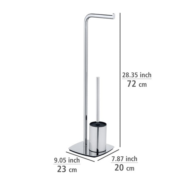 Porta carta igienica con spazzola in acciaio inox Iria - Wenko-image-4
