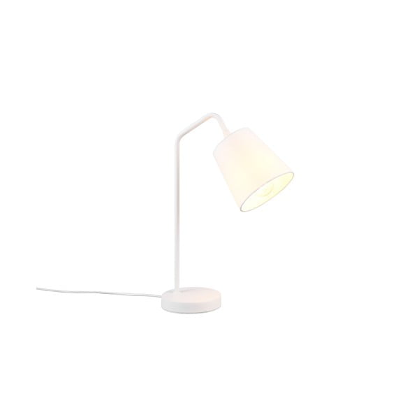 Lampada da tavolo bianca con paralume in tessuto (altezza 45 cm) Buddy - Reality-image-1