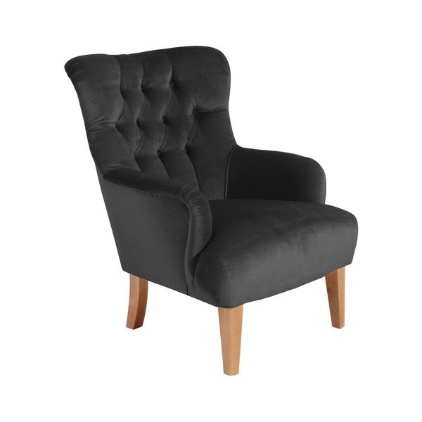 Poltrona Brandon in pelle scamosciata antracite - Max Winzer