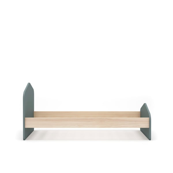 Letto da bambini di colore naturale/verde polveroso con effetto pino con rete inclusa 90x190 cm Estefania – Marckeric-image-2