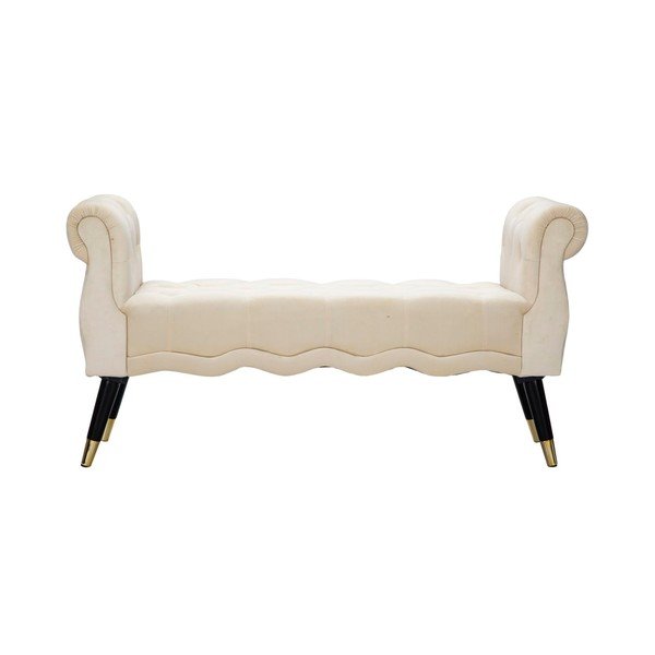 Panchina color crema con rivestimento in velluto Paris – Mauro Ferretti