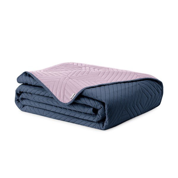 Copriletto rosa/grigio scuro in microfibra con rivestimento trapuntato 240x260 cm Softa – Restilo
