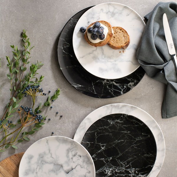 Piatto in porcellana bianca e nera Villeroy & Boch Marmory, ø 27 cm Like Marmory - like | Villeroy & Boch-image-2